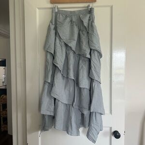NWT Polagram Ruffled Blue & White Skirt